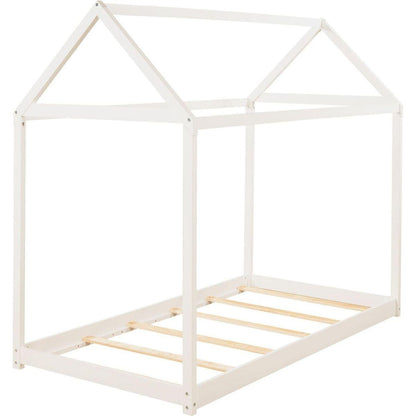 Twin Size Wooden House Bed, White (New) - Streamdale Furniture