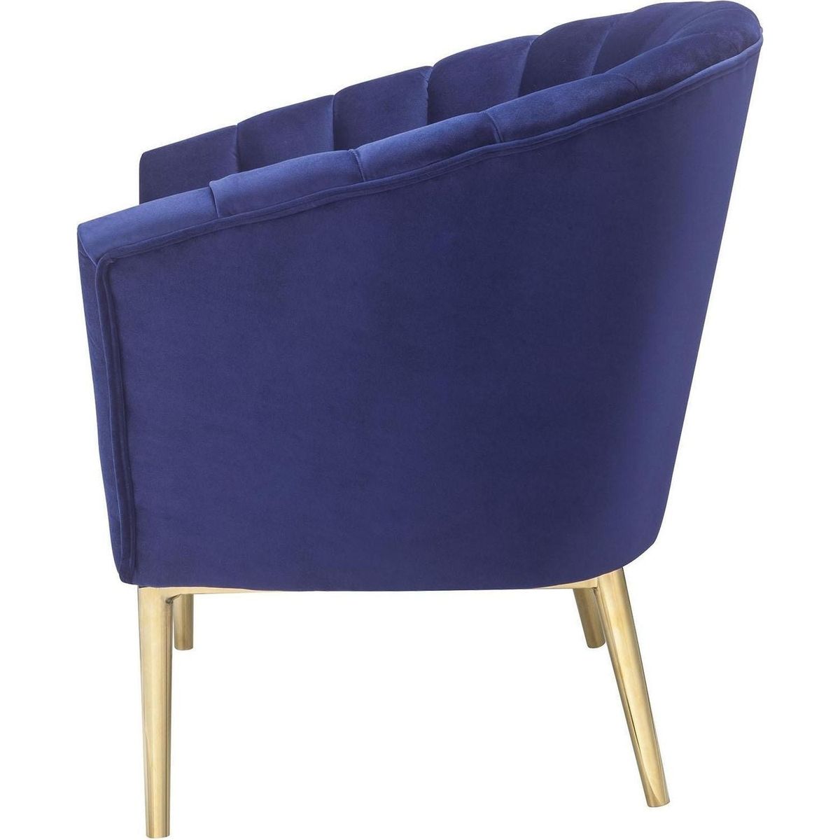 Colla Accent Chair in Midnight Blue Velvet & Gold