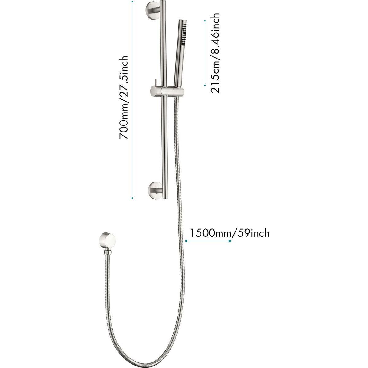 Eco-Performance Handheld Shower with 28-Inch Slide Bar and 59-Inch Hose