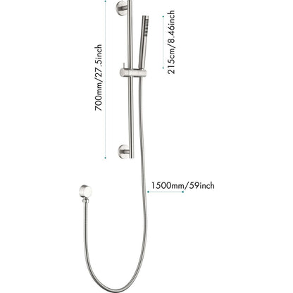 Eco-Performance Handheld Shower with 28-Inch Slide Bar and 59-Inch Hose