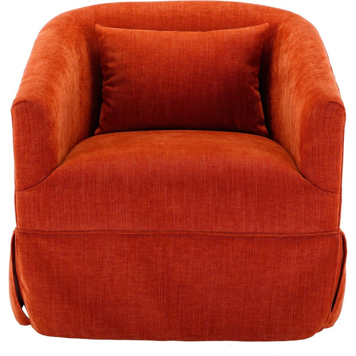 degree Swivel Accent Armchair Linen Blend Orange