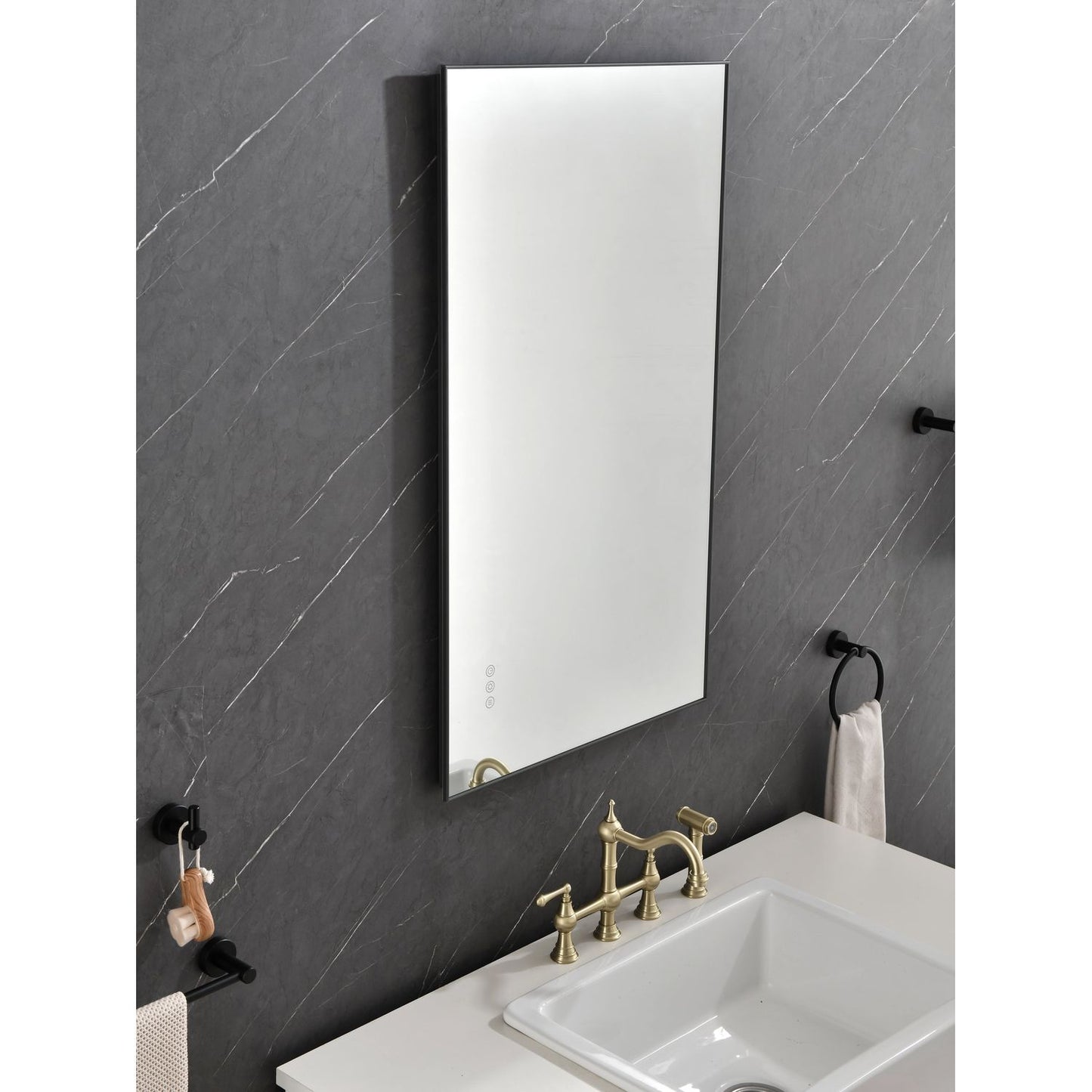 42x 24 Inch LED Mirror Bathroom Vanity Mirror with Back Light, Wall Mount Anti-Fog Memory Large Adjustable Vanity Mirror