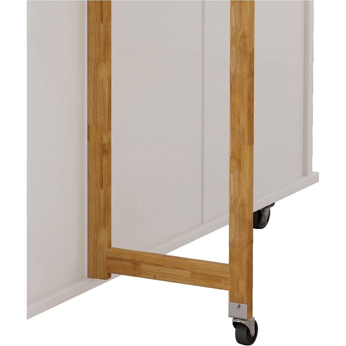 Kitchen Island Cart with 2 Door Cabinet and Three Drawers, 43.31 Inch Width with Spice Rack, Towel Rack (White)