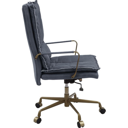 Tinzud Office Chair, Gray Leather