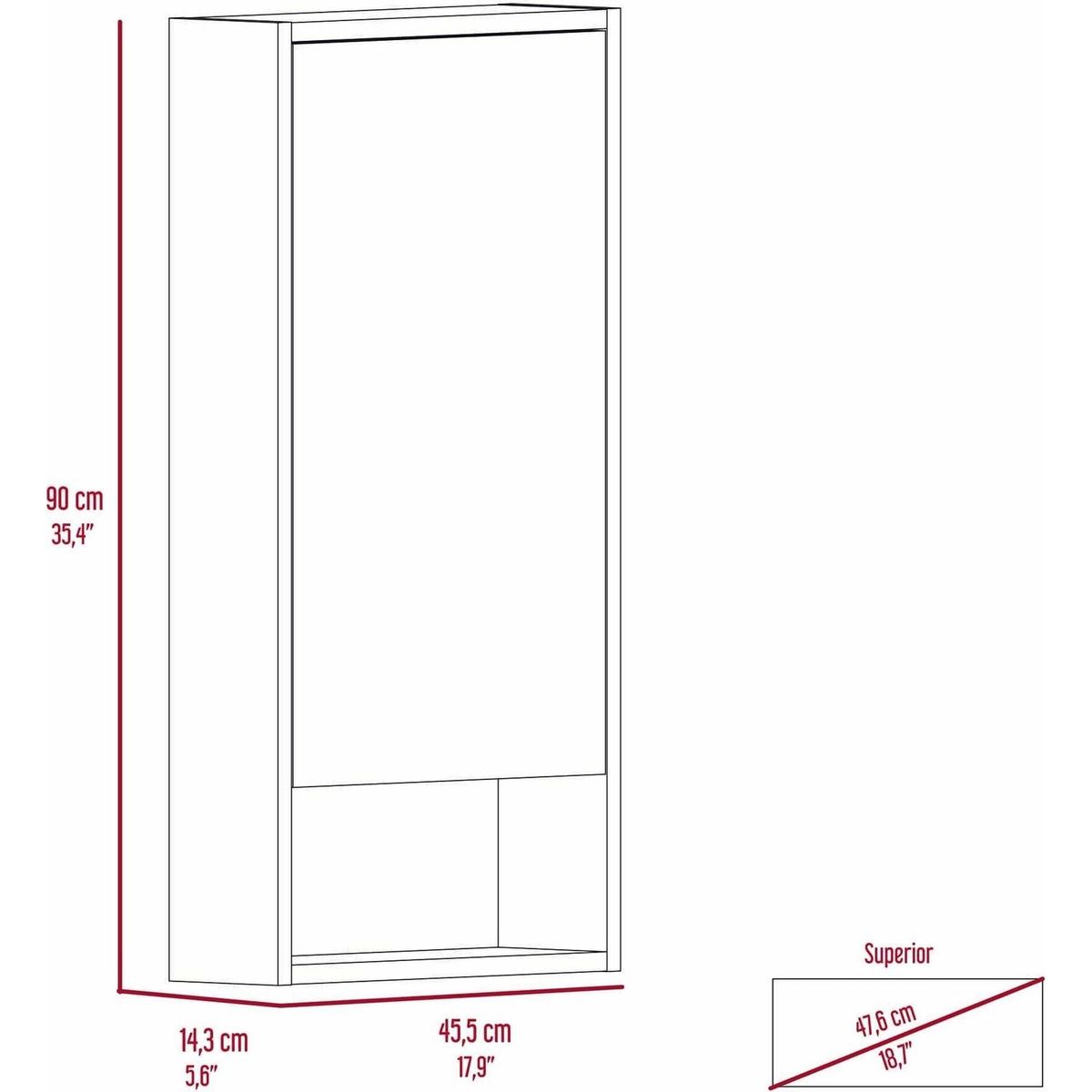 Burlington Rectangle Medicine Cabinet with Mirror White