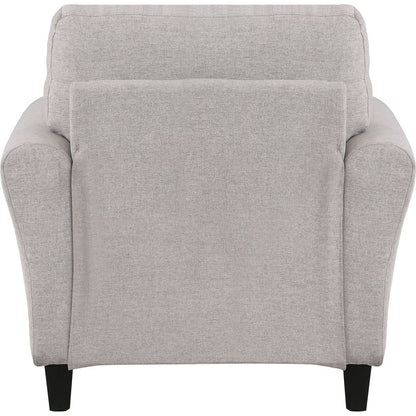 Modern Transitional Sand Hued Textured Fabric Upholstered 1pc Chair Attached Cushion Living Room Furniture