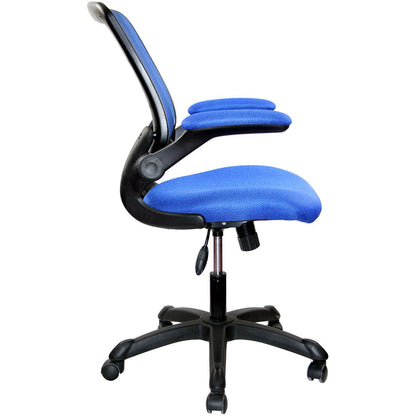 Mesh Task Office Chair with Flip Up Arms, Blue