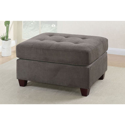 Cocktail Ottoman Waffle Suede Fabric Charcoal Color W Tufted Seats Ottomans Hardwoods