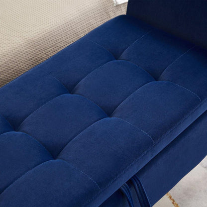 51.5" Bed Bench with Storage Navy Blue Velvet - Streamdale Furniture