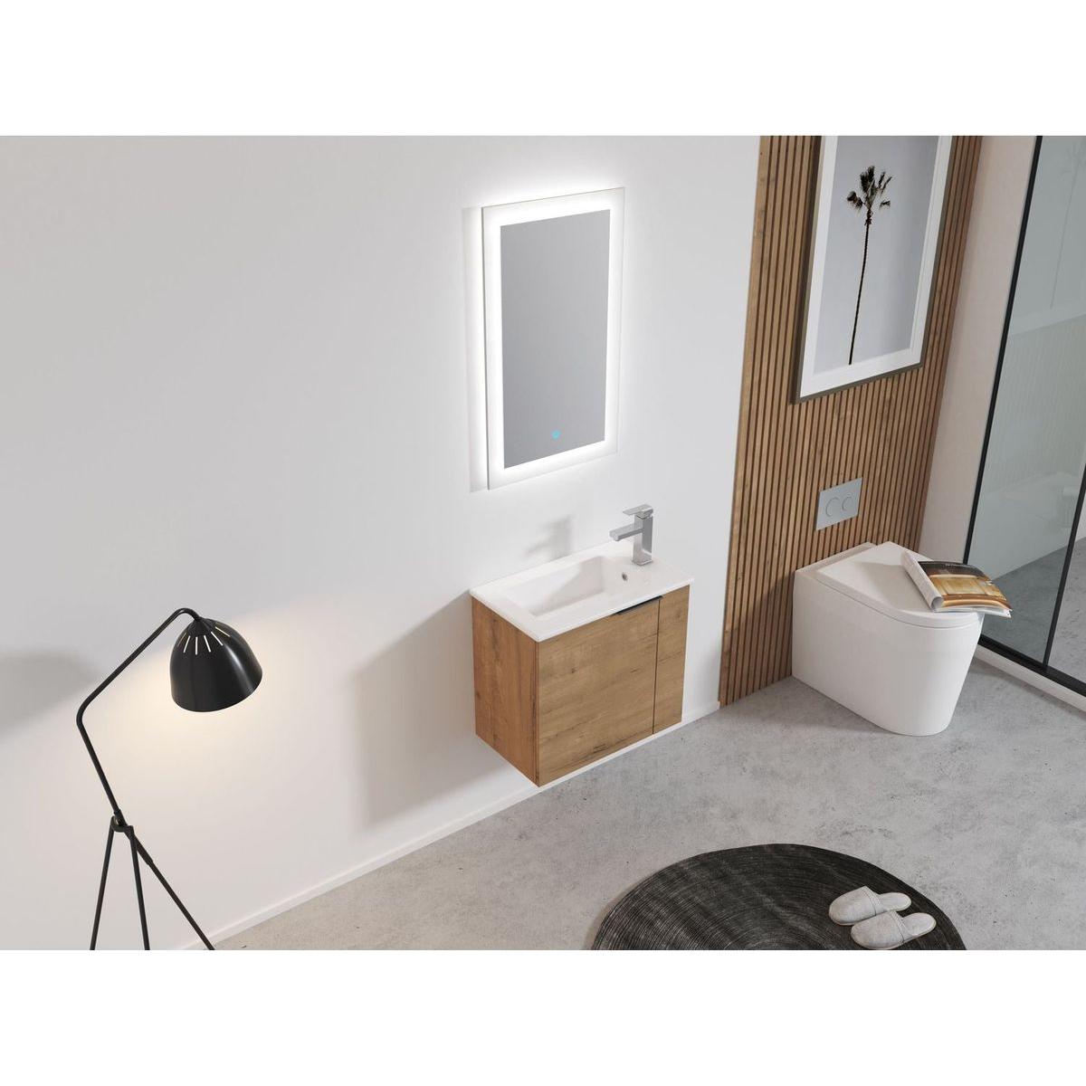 Bathroom Vanity with Sink 22 Inch for Small Bathroom,Floating Bathroom Vanity with Soft Close Door,Small Bathroom Vanity with Sink, 22x13 (KD-Packing)