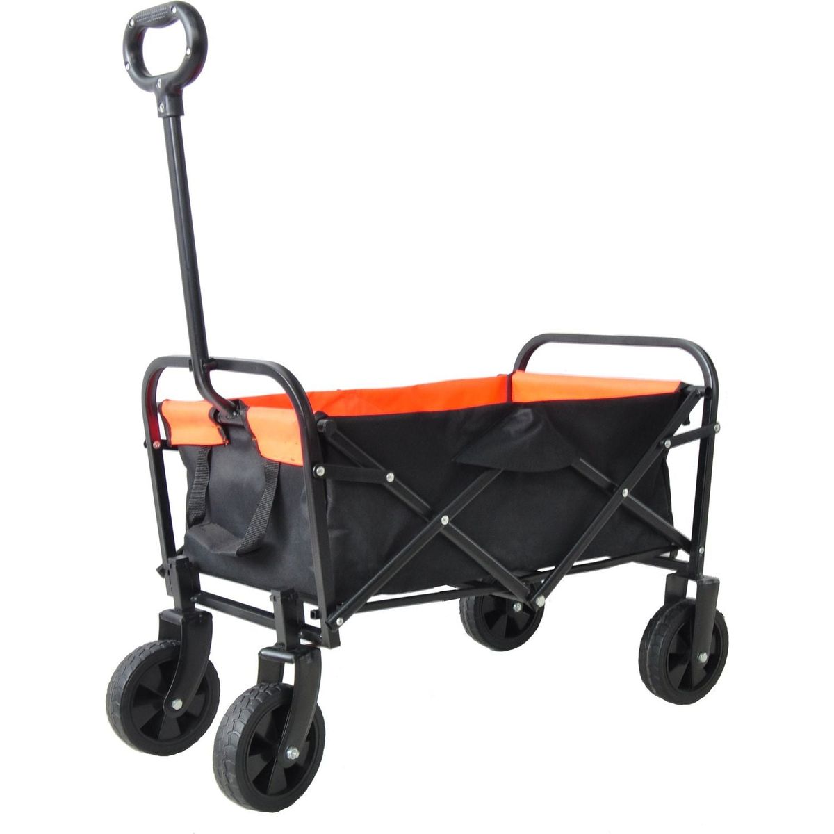 Folding Wagon Garden Shopping Beach Cart black+yellow