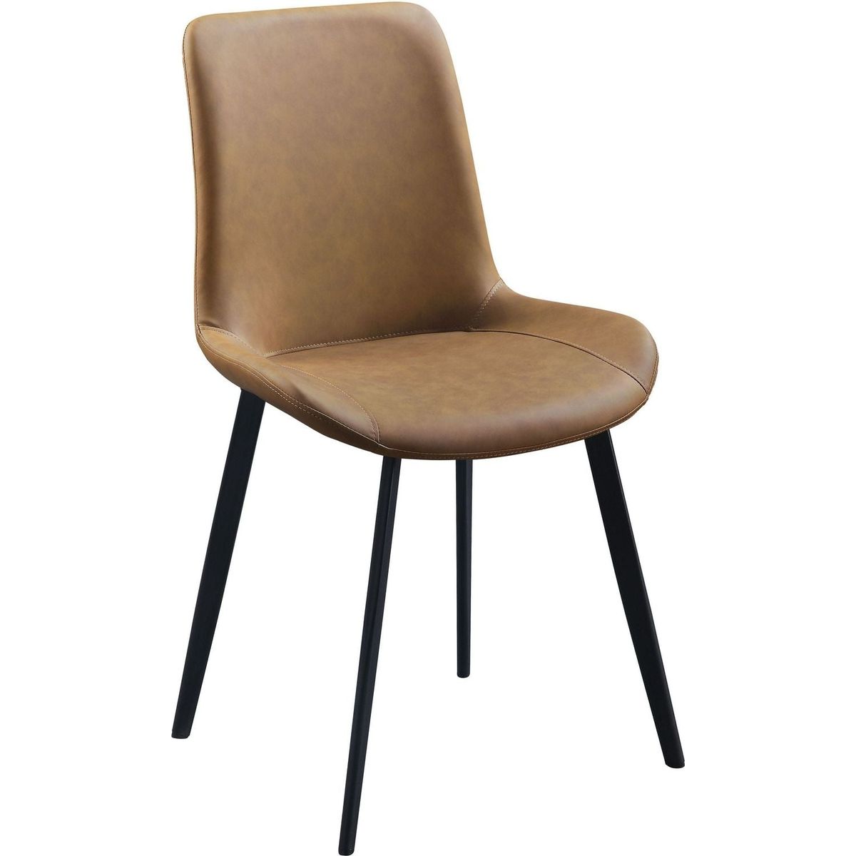 Abiram Side Chair (Set-2) in Brown PU