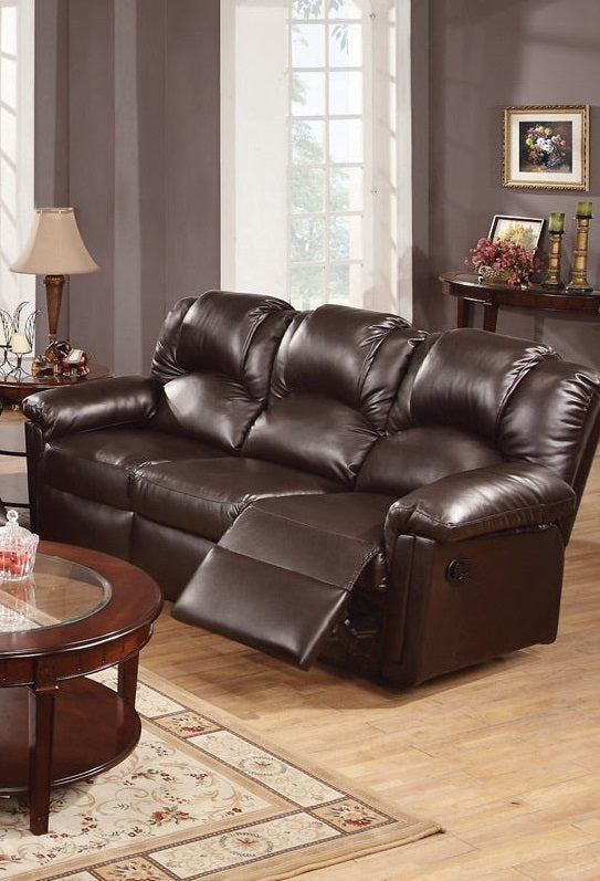 Motion Recliner Chair 1pc Glider Couch Living Room Furniture Brown Bonded Leather