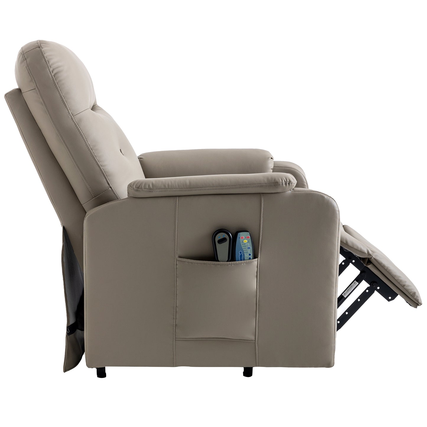 Massage Recliner Chair Electric Power Lift Chairs with Side Pocket, Adjustable Massage and Heating Function for Adults and Seniors, Olive Grey