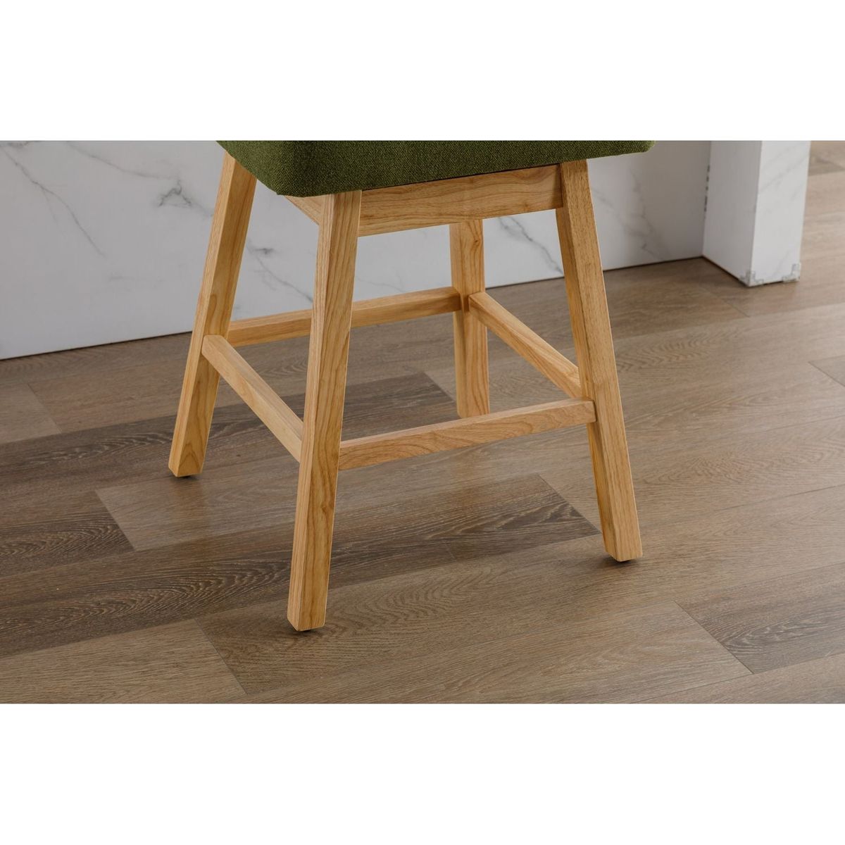 Bar Stools Set of 2 Counter Height Chairs with Footrest for Kitchen, Dining Room And 360 Degree Swivel