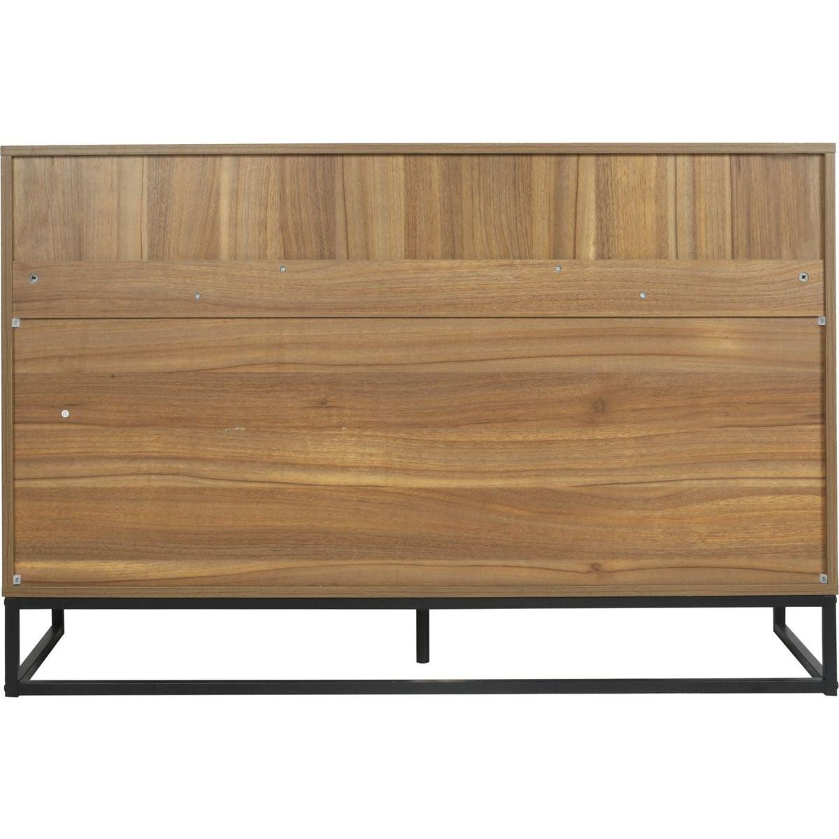 Modern 7 Drawer Dresser Wood Cabinet (Walnut)
