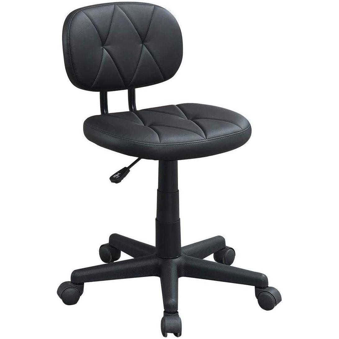 Modern 1pc Office Chair Black Tufted Design Upholstered Chairs with wheels