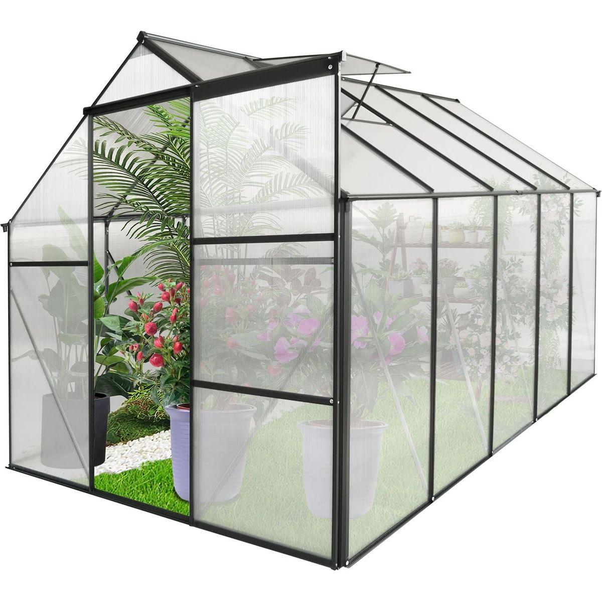 6x10 FT Polycarbonate Greenhouse Raised Base and Anchor Aluminum Heavy Duty Walk-in Greenhouses for Outdoor Backyard in All Season