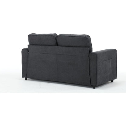 3 Fold Sofa,Convertible Futon Couch sleeper sofabed,Space saving loveseat,Pull Out Couch Bed for Living Room,Dark Gray & Light Gray & Beige,Velvet linen fabric