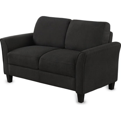 Living Room Furniture Love Seat Sofa Double Seat Sofa (Loveseat Chair)(Black)