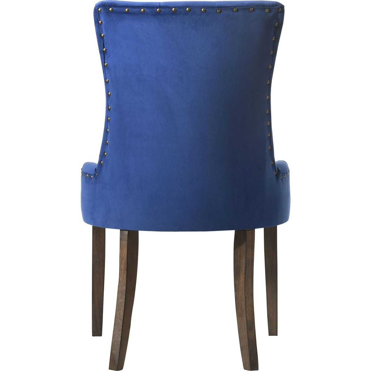 Farren Side Chair, Blue Velvet & Espresso Finish