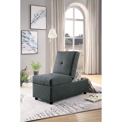 Gray Color Stylish 1pc Storage Ottoman Convertible Chair Foam Cushioned Fabric Upholstered Solid Wood Plywood Frame Living Room Furniture