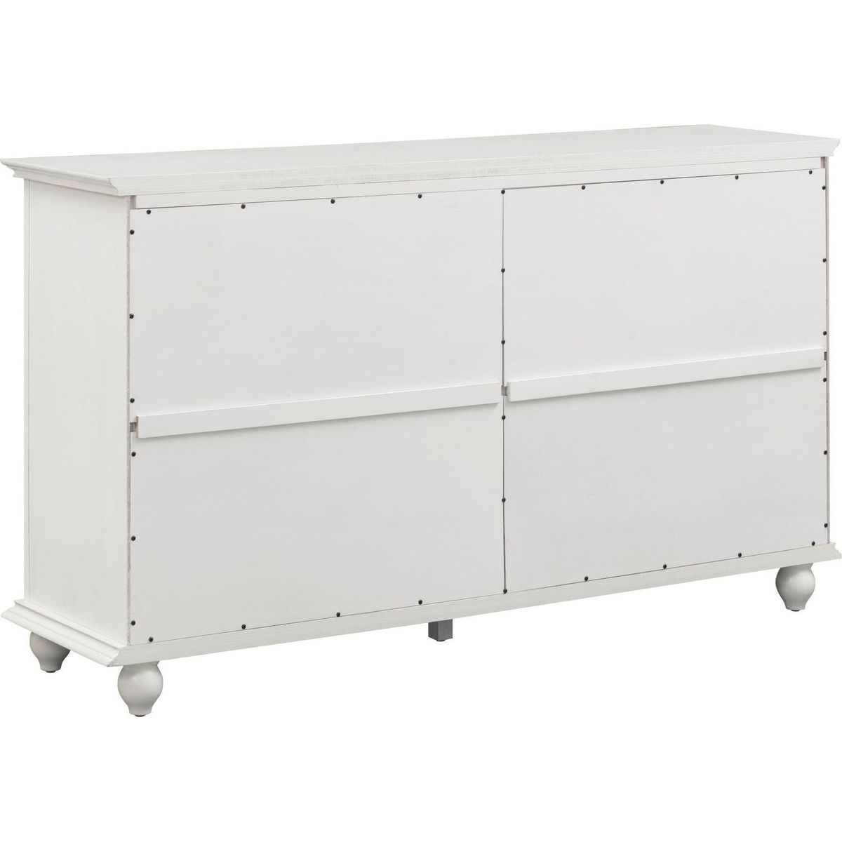 Sideboard with Adjustable Height Shelves, Metal Handles, and 4 Doors for Living Room, Bedroom, and Hallway (Antique White)