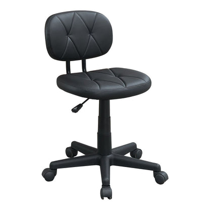 Low-Back Adjustable Office Chair with PU Leather, Black