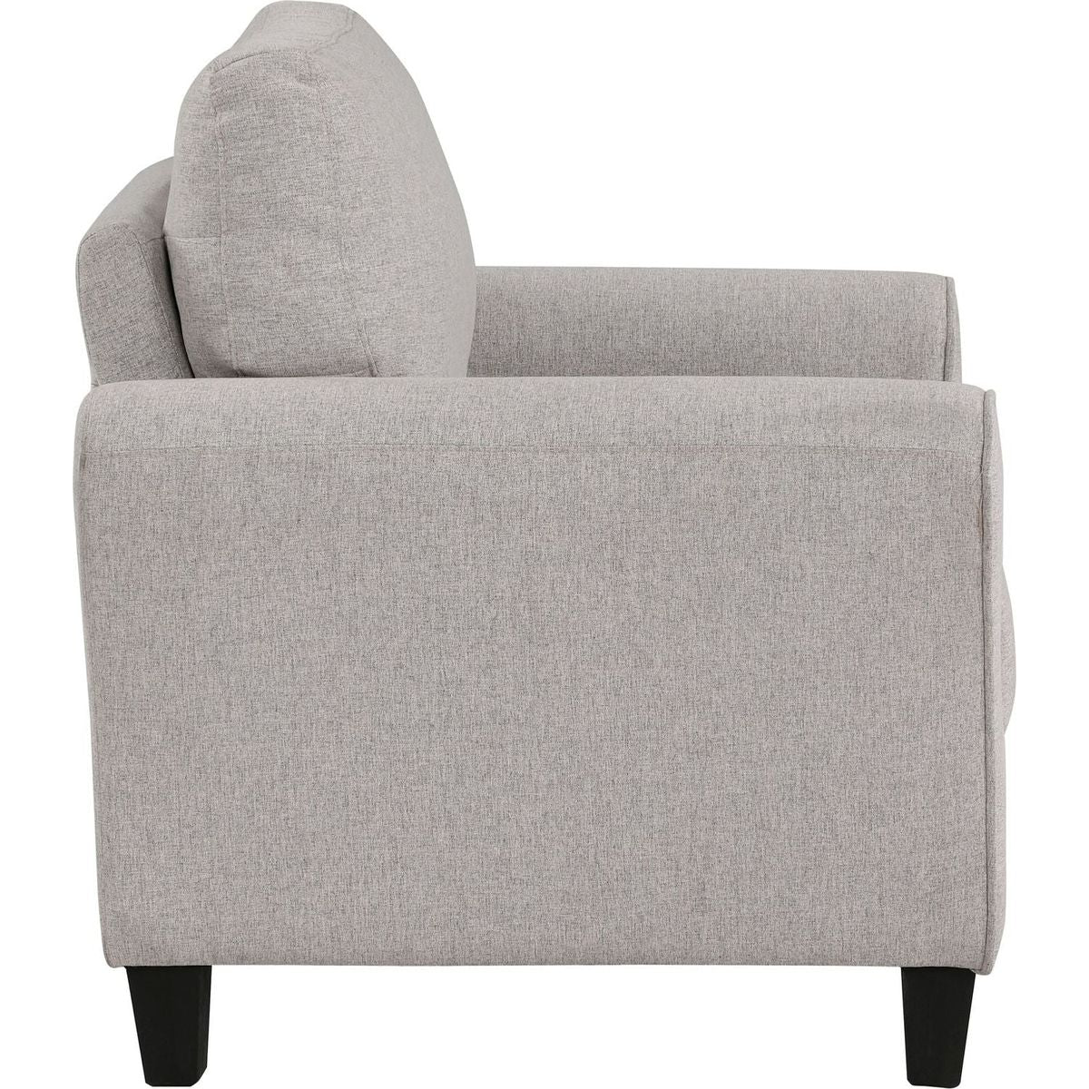 Modern Transitional Sand Hued Textured Fabric Upholstered 1pc Chair Attached Cushion Living Room Furniture