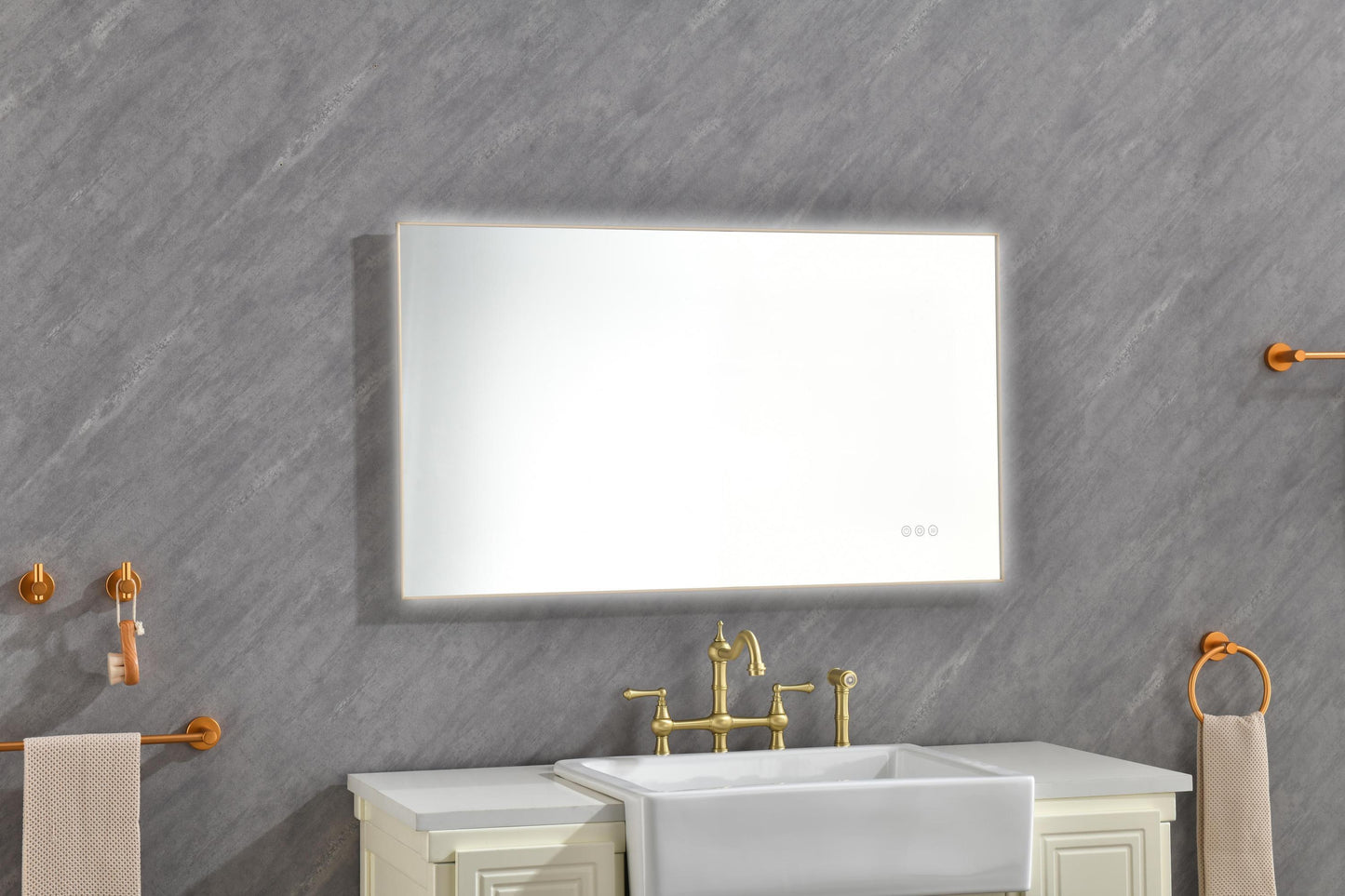 42x 24Inch LED Mirror Bathroom Vanity Mirror with Back Light, Wall Mount Anti-Fog Memory Large Adjustable Vanity Mirror