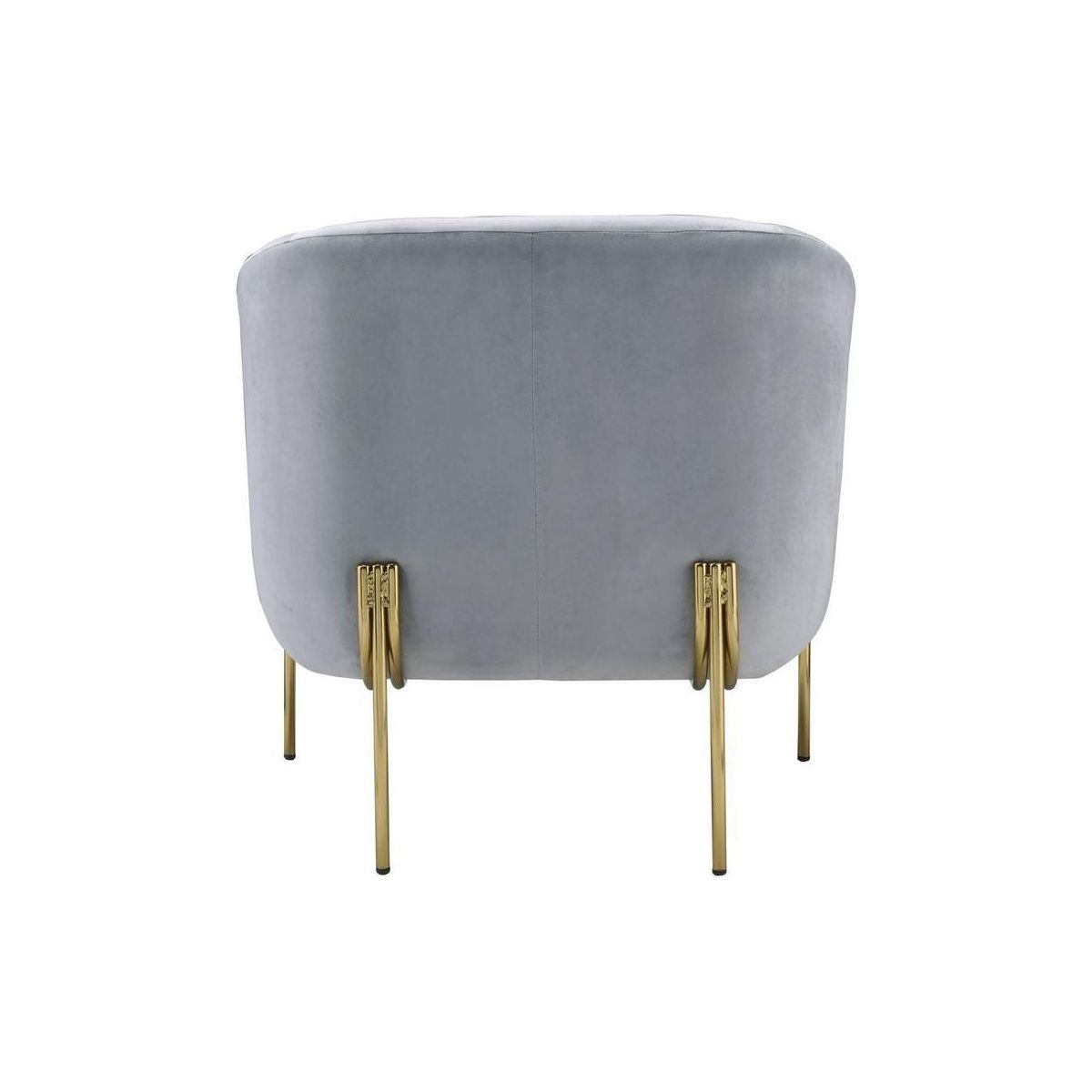 Carlson Accent Chair, Gray Velvet & Gold