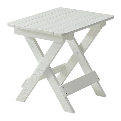 HIPS Foldable Small Table and Chair Set with 2 Chairs and Rectangular Table White