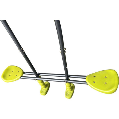 XNS008 interesting triple children metal safe swing set 440lbs for outdoor playground three seat swing black and green for age 3+