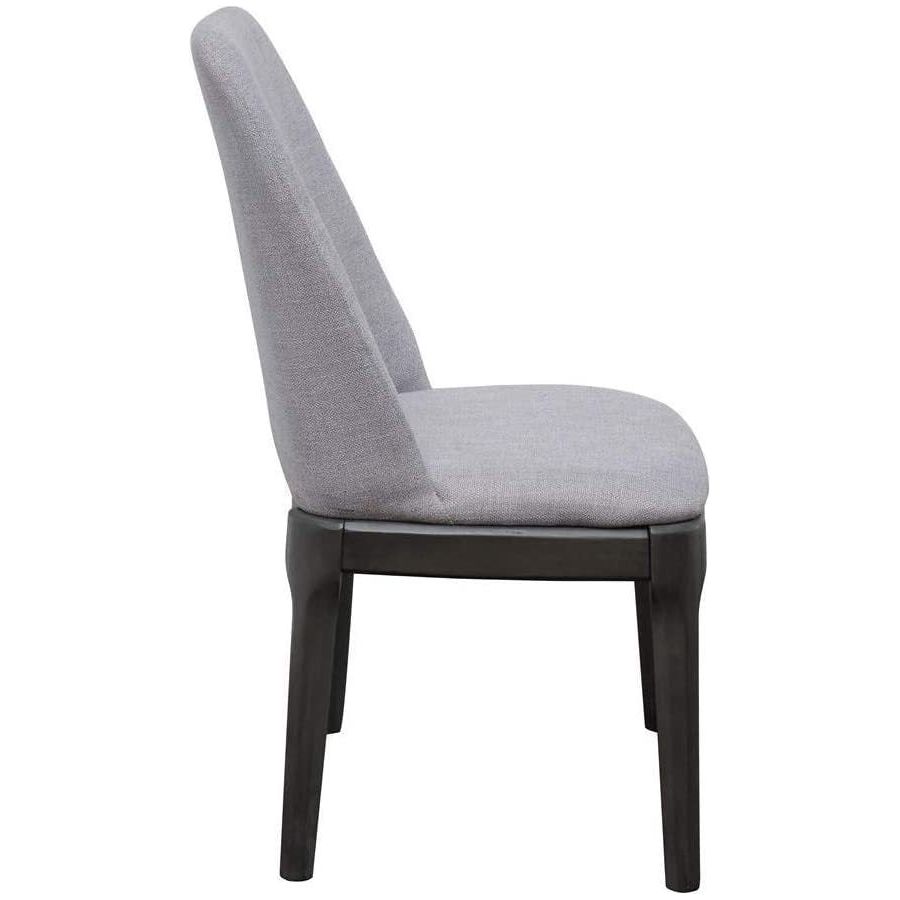 Madan Side Chair (Set-2) in Light Gray Linen & Gray Oak