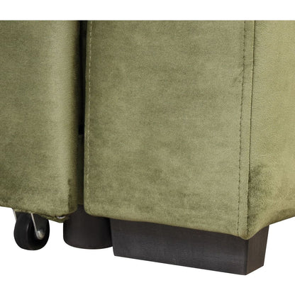 87.4" Sleeper Sofa Bed,2 in 1 Pull Out sofa bed L Shape Couch with Storage Ottoman for Living Room,Bedroom Couch and Small Apartment, Green