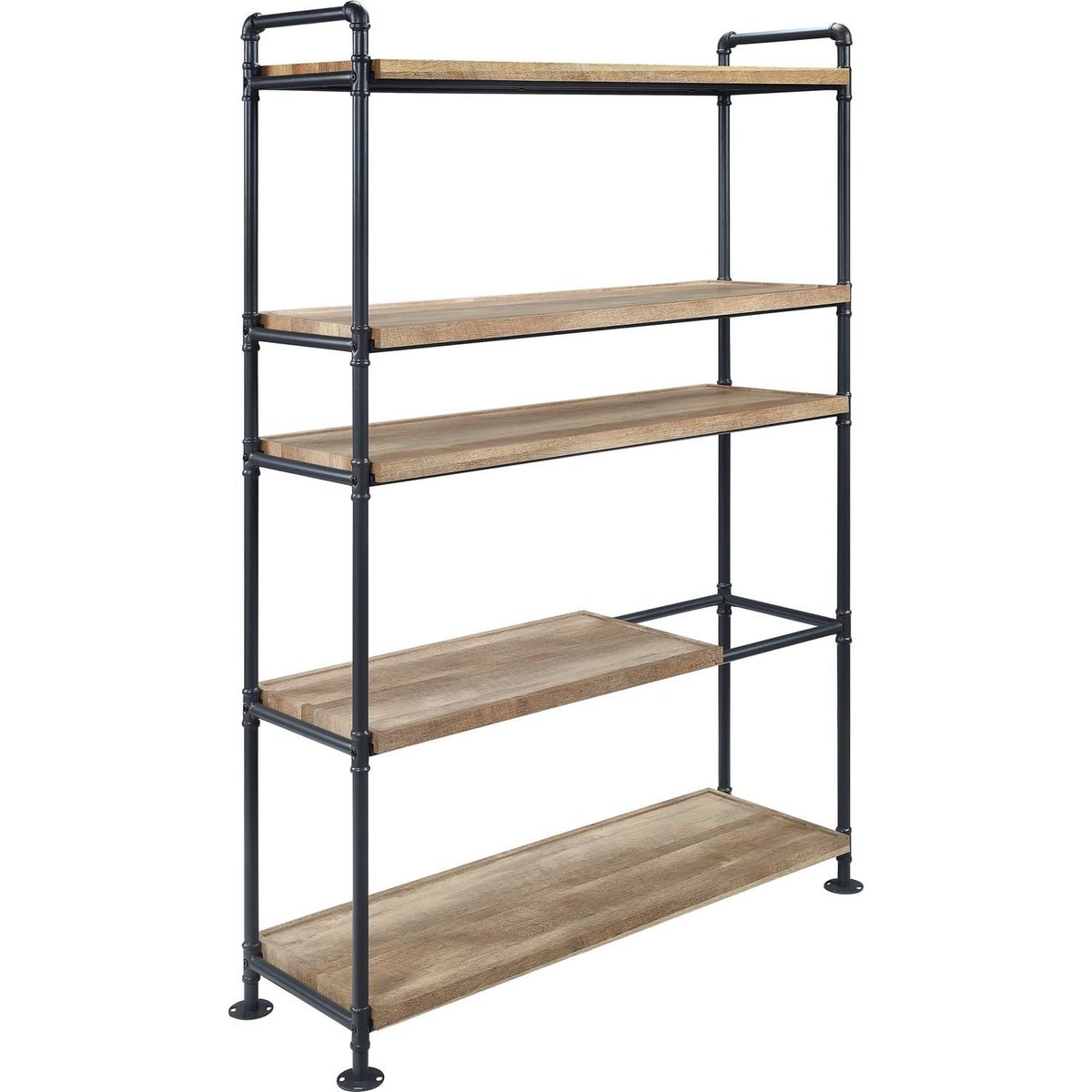 Brantley Bookshelf w/5 Shelves in Oak & Sandy Black Finish AC00758