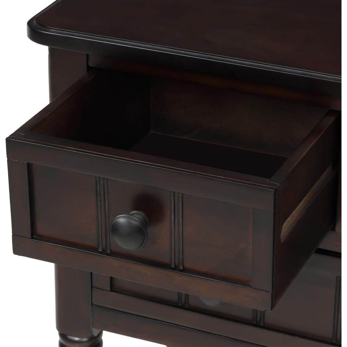 Narrow Console Table, Slim Sofa Table with Three Storage Drawers and Bottom Shelf for Living Room, Easy Assembly (Espresso) - Streamdale Furniture