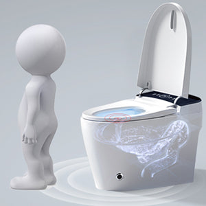 Smart Toilets with Heated Bidet Seat, Portable toilet with bidet built in AUTO Open&Close, Bidet toilet with Dryer and Warm Water,Tankless Toilet in 1.28GPF, White