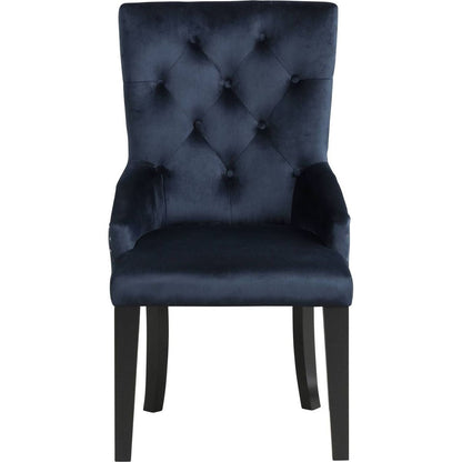 Varian II Side Chair (1 Pc) in Black Velvet & BLACK & Sliver FINISH