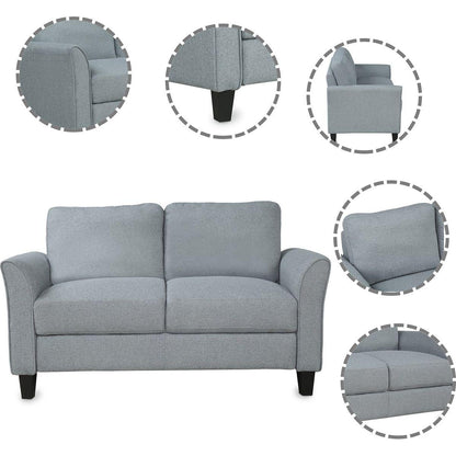 Living Room Sets Furniture Armrest Sofa Single Chair Sofa Loveseat Chair 3-Seat Sofa (ChairLoveseat Chair&3-Seat Sofa, Gray)