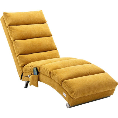 Linen Chaise Lounge Indoor Chair, Modern Long Lounger for Office or Living Room