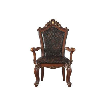 Picardy Arm Chair (Set-2), Cherry Oak & PU