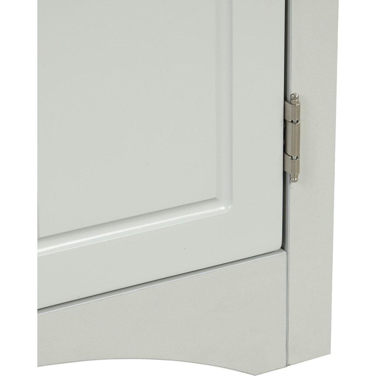 Grey Triangle Bathroom Storage Cabinet with Adjustable Shelves, Freestanding Floor Cabinet for Home Kitchen