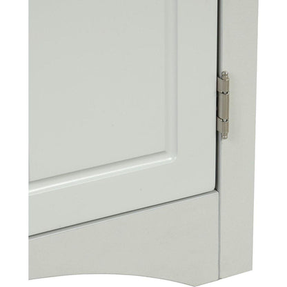 Grey Triangle Bathroom Storage Cabinet with Adjustable Shelves, Freestanding Floor Cabinet for Home Kitchen