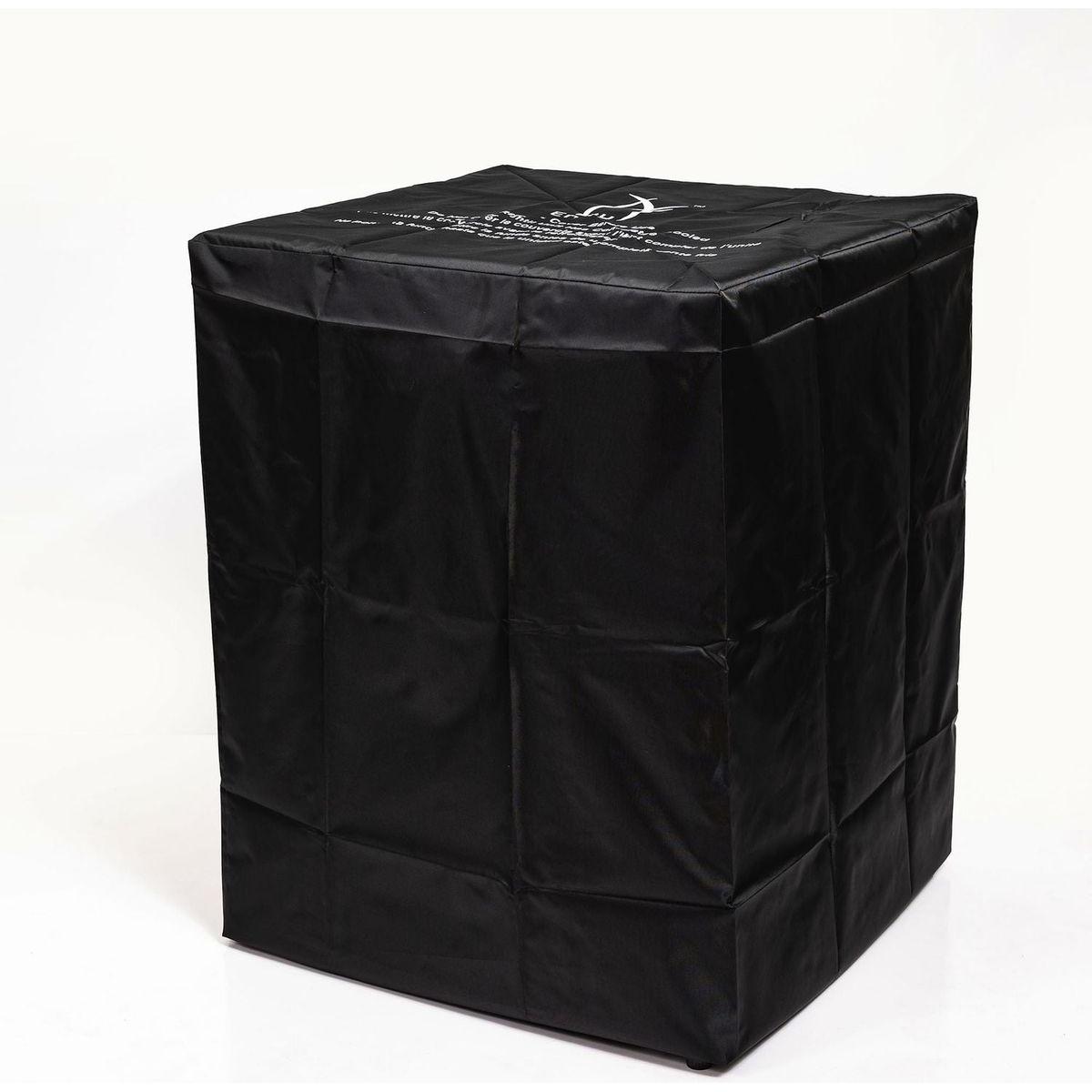 Wicker Fire Pit Column with Glass Wind Guard