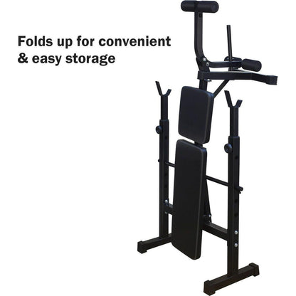 Olympic Weight Bench, Bench Press Set with Squat Rack and Bench for Home Gym Full-Body Workout
