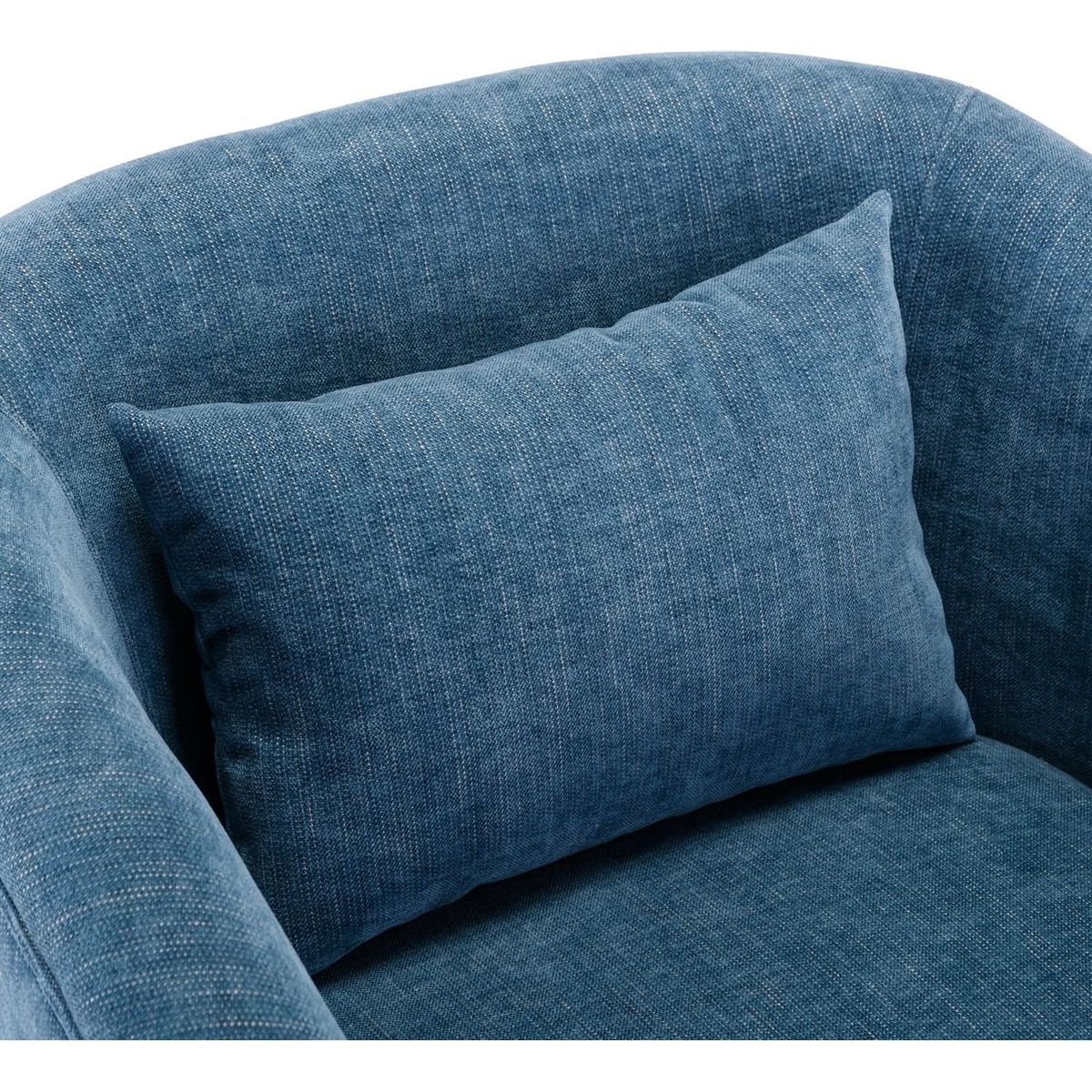 degree Swivel Accent Armchair Linen Blend Blue