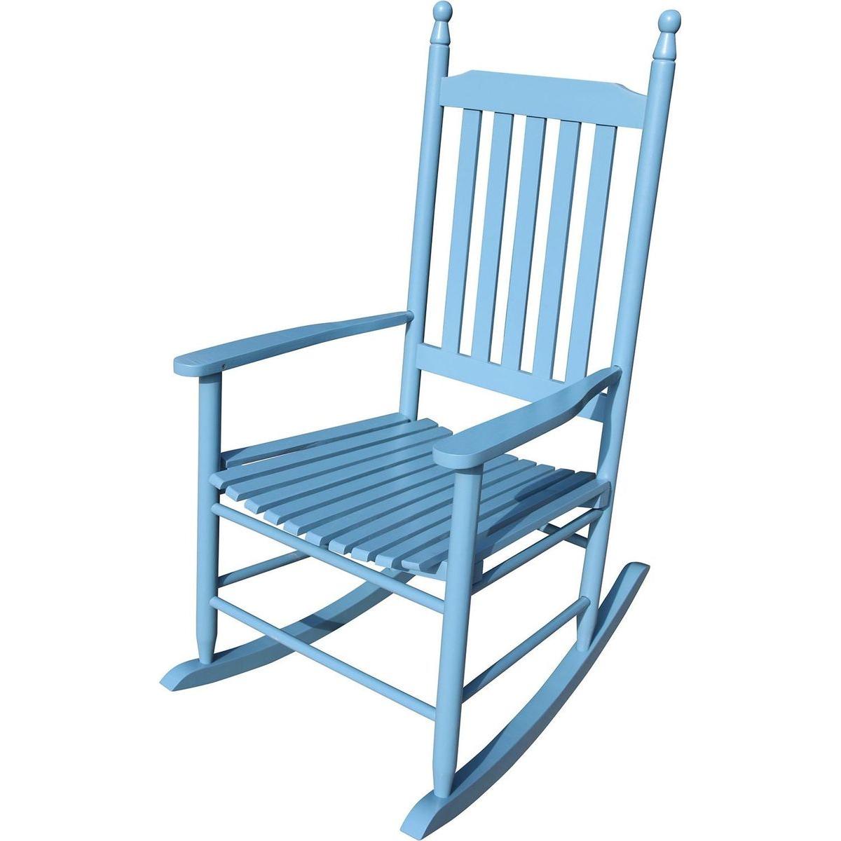 wooden porch rocker chair blue