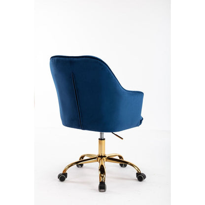 Velvet Swivel Shell Chair for Living Room, Office chair, Modern Leisure Arm Chair Navy