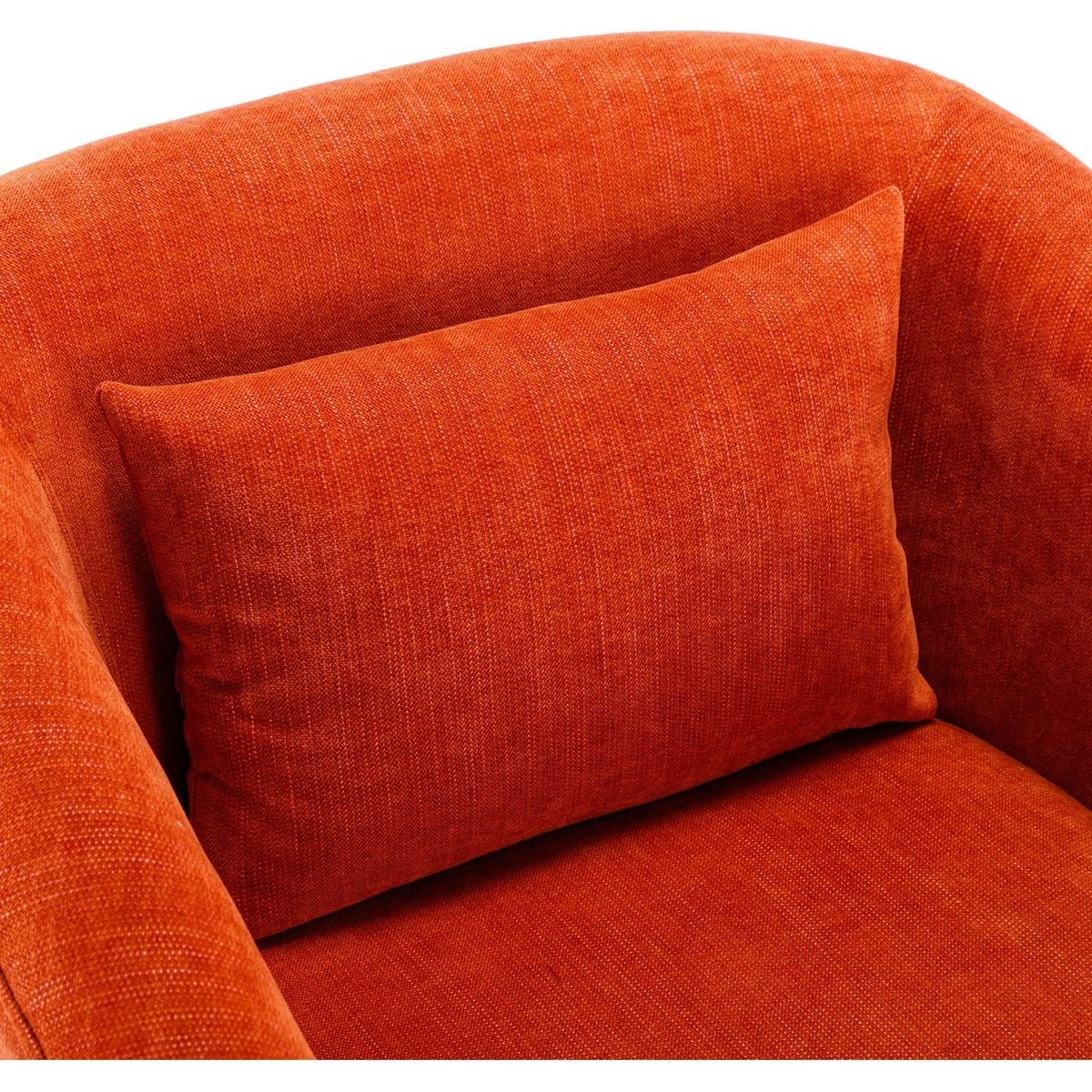 degree Swivel Accent Armchair Linen Blend Orange